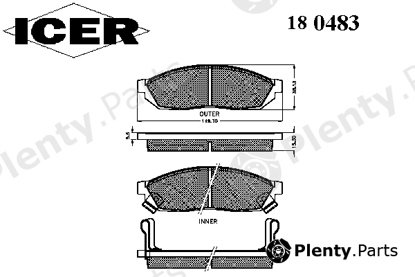  ICER part 180483 Brake Pad Set, disc brake