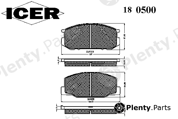  ICER part 180500 Brake Pad Set, disc brake