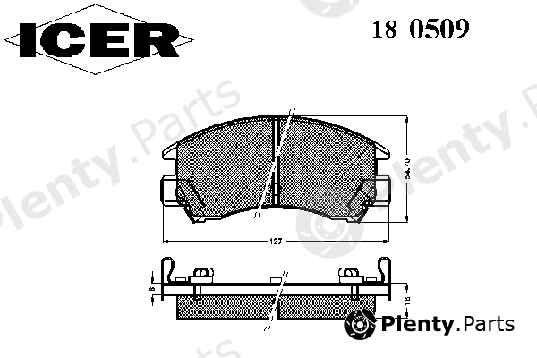  ICER part 180509 Brake Pad Set, disc brake