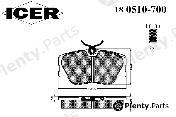  ICER part 180510-700 (180510700) Brake Pad Set, disc brake