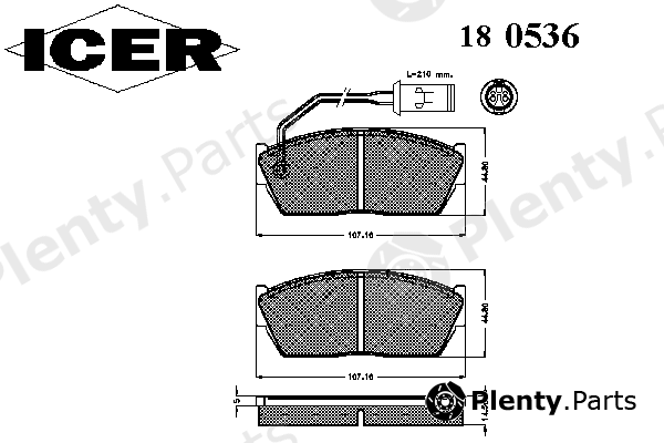  ICER part 180536 Brake Pad Set, disc brake