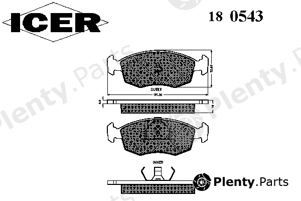 ICER part 180543 Brake Pad Set, disc brake