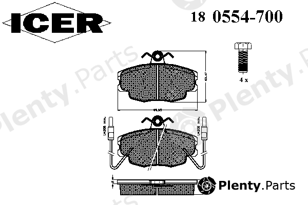  ICER part 180554-700 (180554700) Brake Pad Set, disc brake