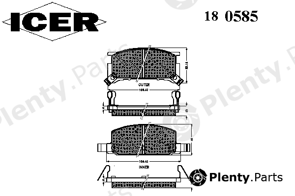  ICER part 180585 Brake Pad Set, disc brake