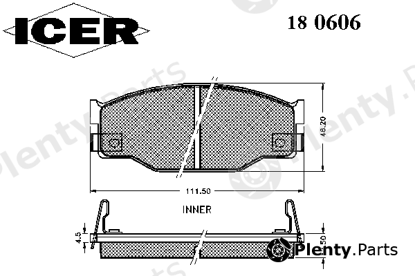  ICER part 180606 Brake Pad Set, disc brake