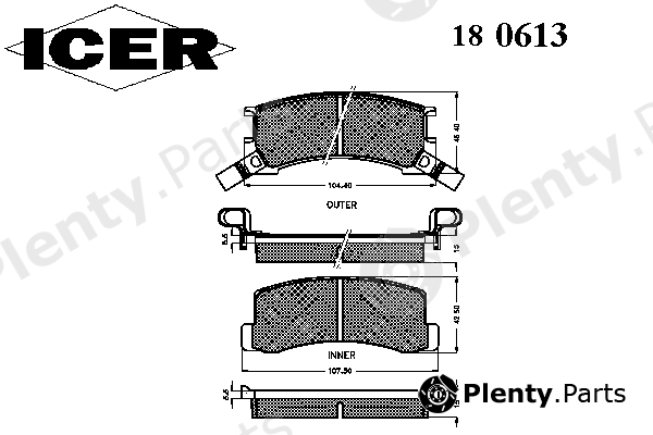  ICER part 180613 Brake Pad Set, disc brake