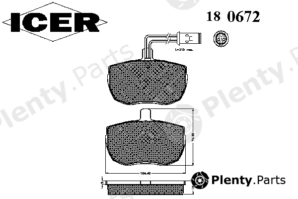  ICER part 180672 Brake Pad Set, disc brake