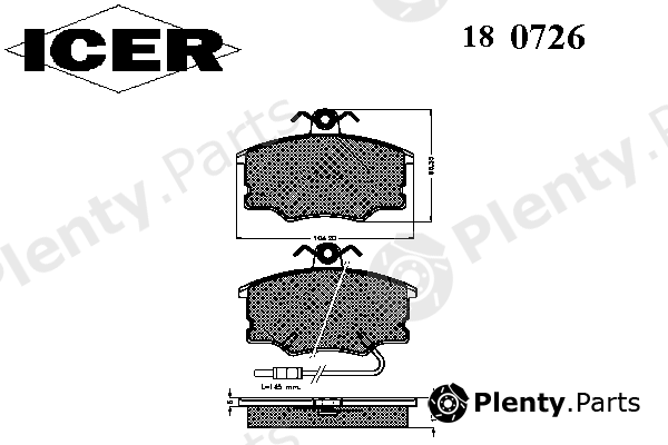 ICER part 180726 Brake Pad Set, disc brake