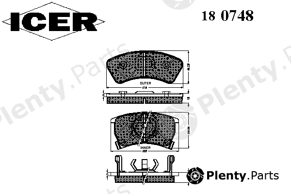  ICER part 180748 Brake Pad Set, disc brake