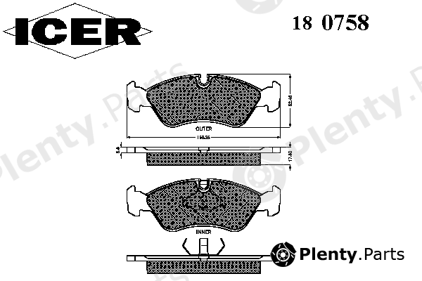  ICER part 180758 Brake Pad Set, disc brake