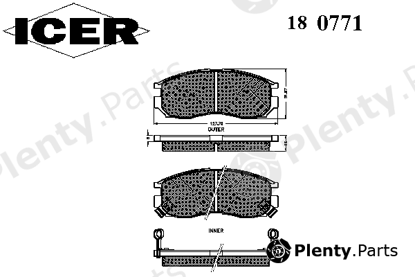  ICER part 180771 Brake Pad Set, disc brake