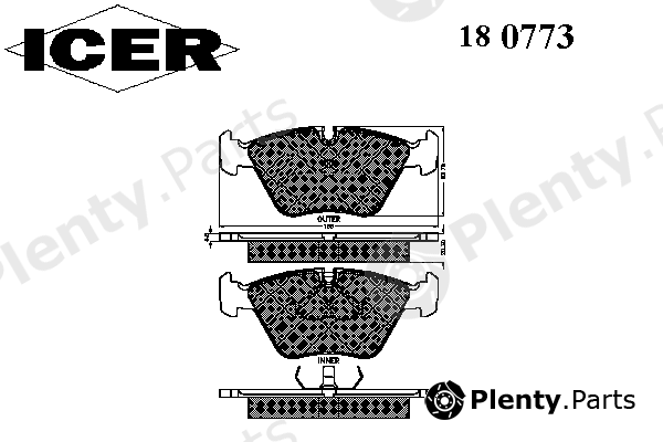  ICER part 180773 Brake Pad Set, disc brake