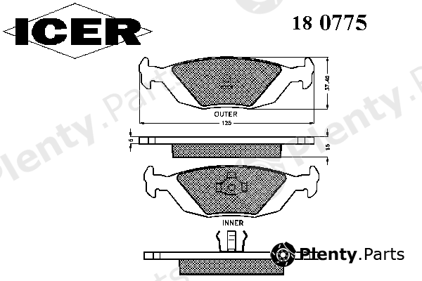 ICER part 180775 Brake Pad Set, disc brake