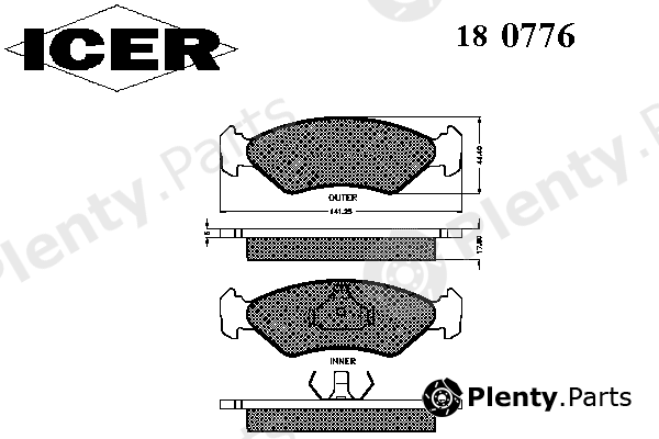  ICER part 180776 Brake Pad Set, disc brake