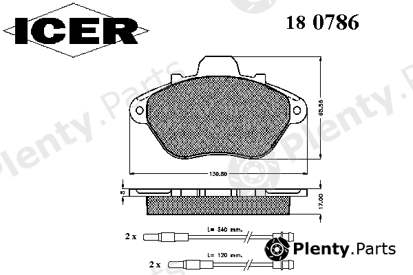  ICER part 180786 Brake Pad Set, disc brake