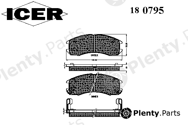  ICER part 180795 Brake Pad Set, disc brake