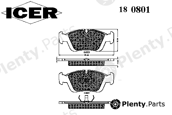  ICER part 180801 Brake Pad Set, disc brake