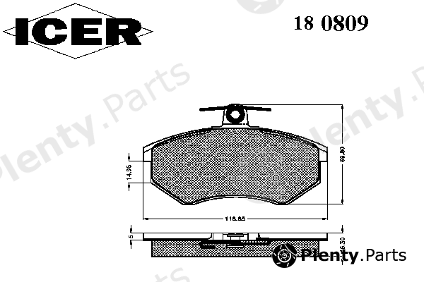  ICER part 180809 Brake Pad Set, disc brake