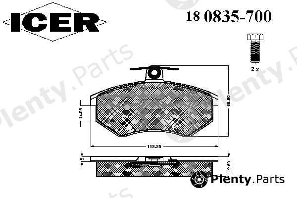  ICER part 180835-700 (180835700) Brake Pad Set, disc brake