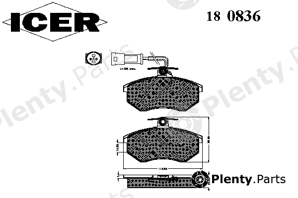  ICER part 180836 Brake Pad Set, disc brake