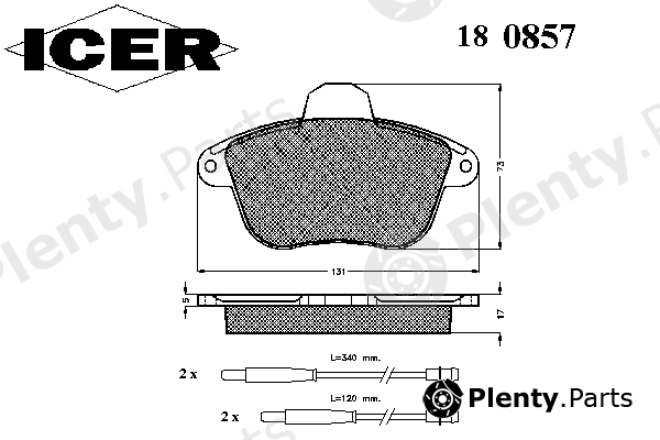  ICER part 180857 Brake Pad Set, disc brake