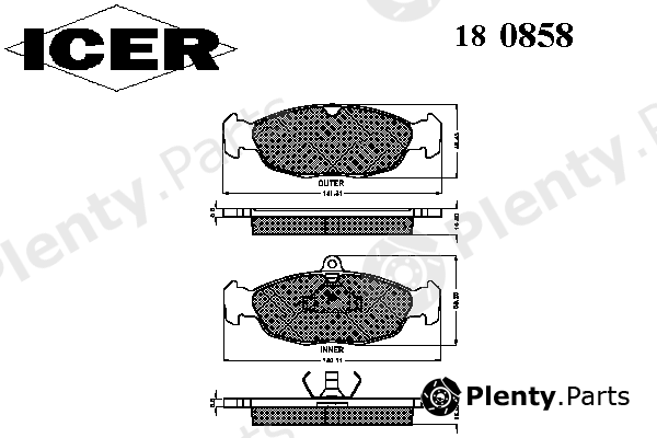  ICER part 180858 Brake Pad Set, disc brake