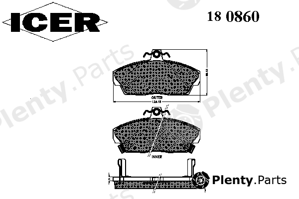  ICER part 180860 Brake Pad Set, disc brake