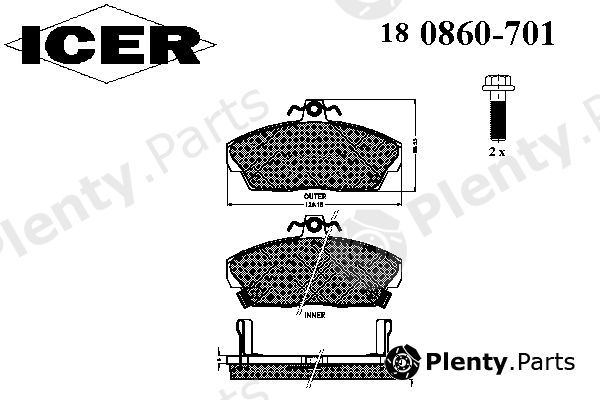 ICER part 180860-701 (180860701) Brake Pad Set, disc brake