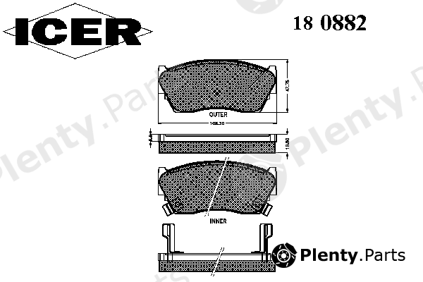  ICER part 180882 Brake Pad Set, disc brake