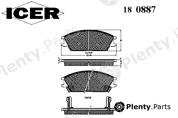  ICER part 180887 Brake Pad Set, disc brake