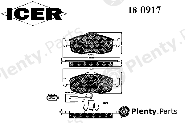  ICER part 180917 Brake Pad Set, disc brake