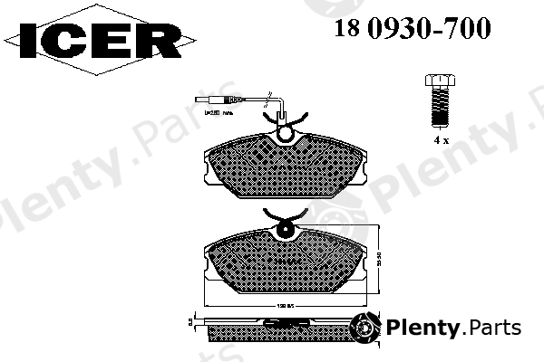  ICER part 180930-700 (180930700) Brake Pad Set, disc brake