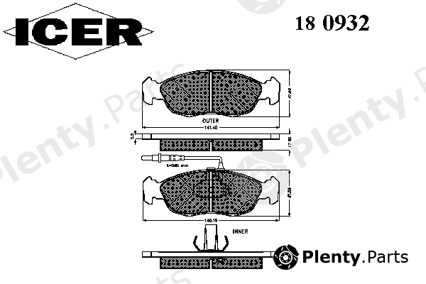  ICER part 180932 Brake Pad Set, disc brake