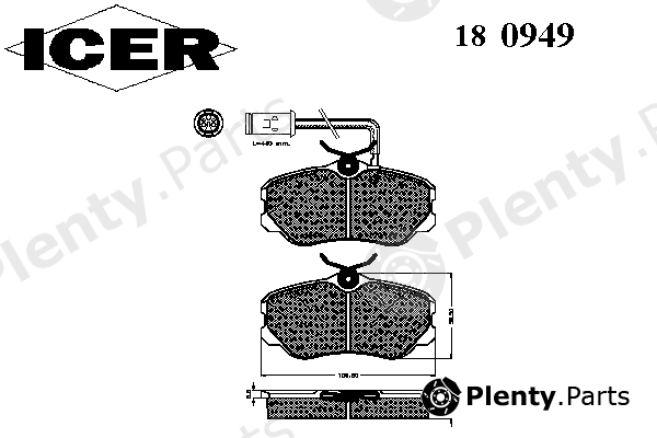  ICER part 180949 Brake Pad Set, disc brake