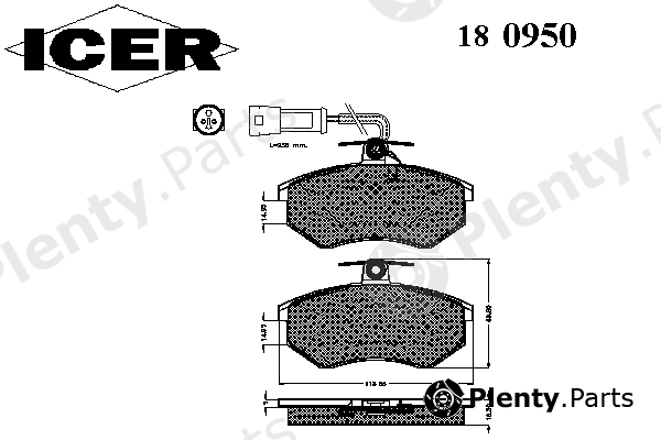  ICER part 180950 Brake Pad Set, disc brake