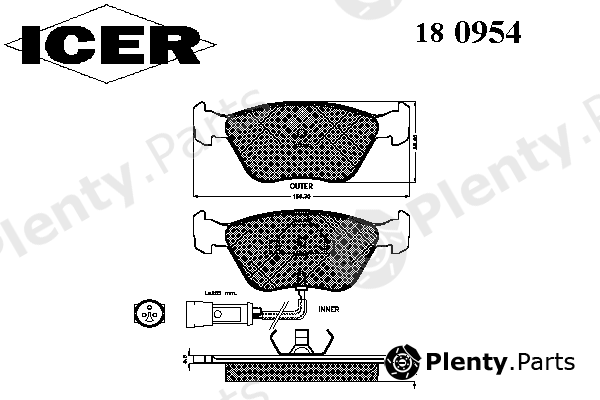  ICER part 180954 Brake Pad Set, disc brake
