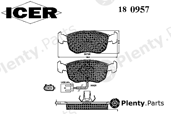  ICER part 180957 Brake Pad Set, disc brake