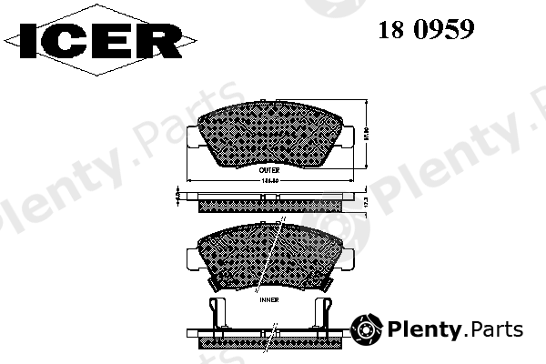  ICER part 180959 Brake Pad Set, disc brake