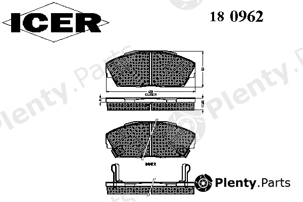  ICER part 180962 Brake Pad Set, disc brake