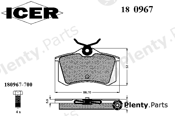  ICER part 180967 Brake Pad Set, disc brake