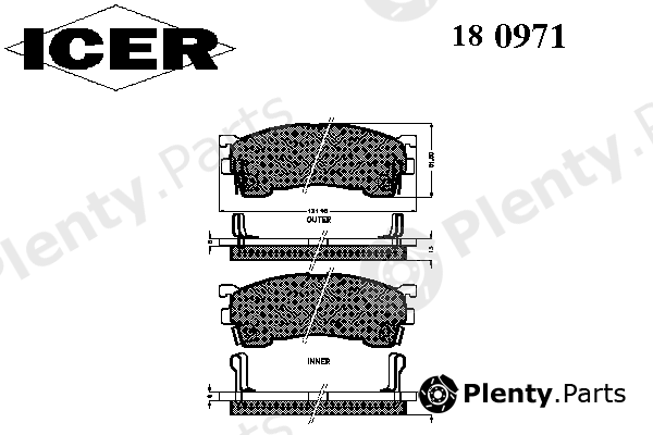  ICER part 180971 Brake Pad Set, disc brake