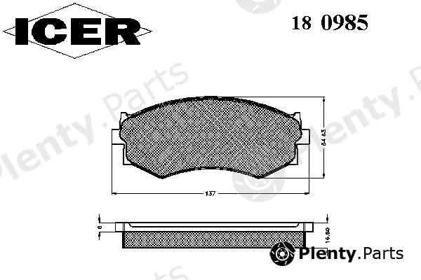  ICER part 180985 Brake Pad Set, disc brake