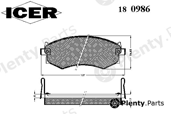  ICER part 180986 Brake Pad Set, disc brake