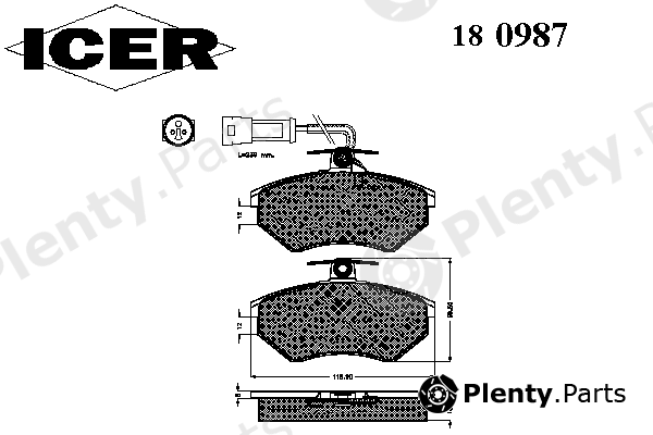  ICER part 180987 Brake Pad Set, disc brake