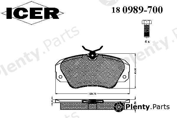 ICER part 180989-700 (180989700) Brake Pad Set, disc brake