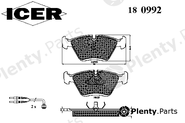  ICER part 180992 Brake Pad Set, disc brake