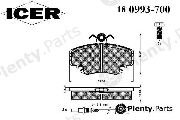  ICER part 180993-700 (180993700) Brake Pad Set, disc brake