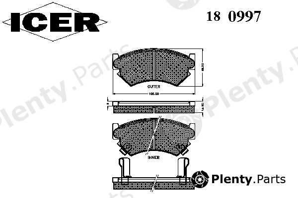  ICER part 180997 Brake Pad Set, disc brake
