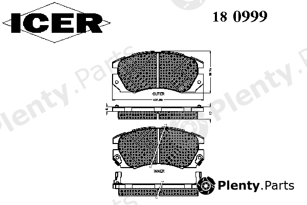  ICER part 180999 Brake Pad Set, disc brake