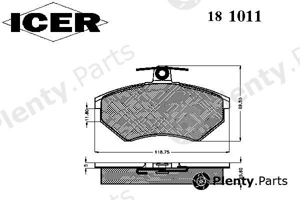  ICER part 181011 Brake Pad Set, disc brake